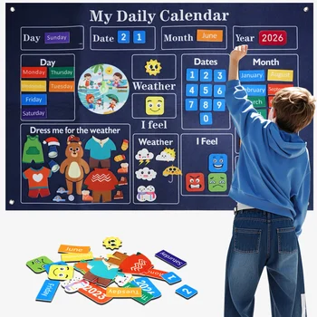 Il mio primo calendario quotidiano per l'aula – Essenziale per il calendario dell'aula dei bambini in età prescolare: anno, mese, giorno, meteo, stagione, Mo