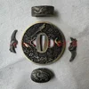 A Set Alloy Parts Tsuba Handguard Guard Fuchi Kashira Menuki For Real Japanese Japan Samurai Katana Sword Fittings New Very Good 3