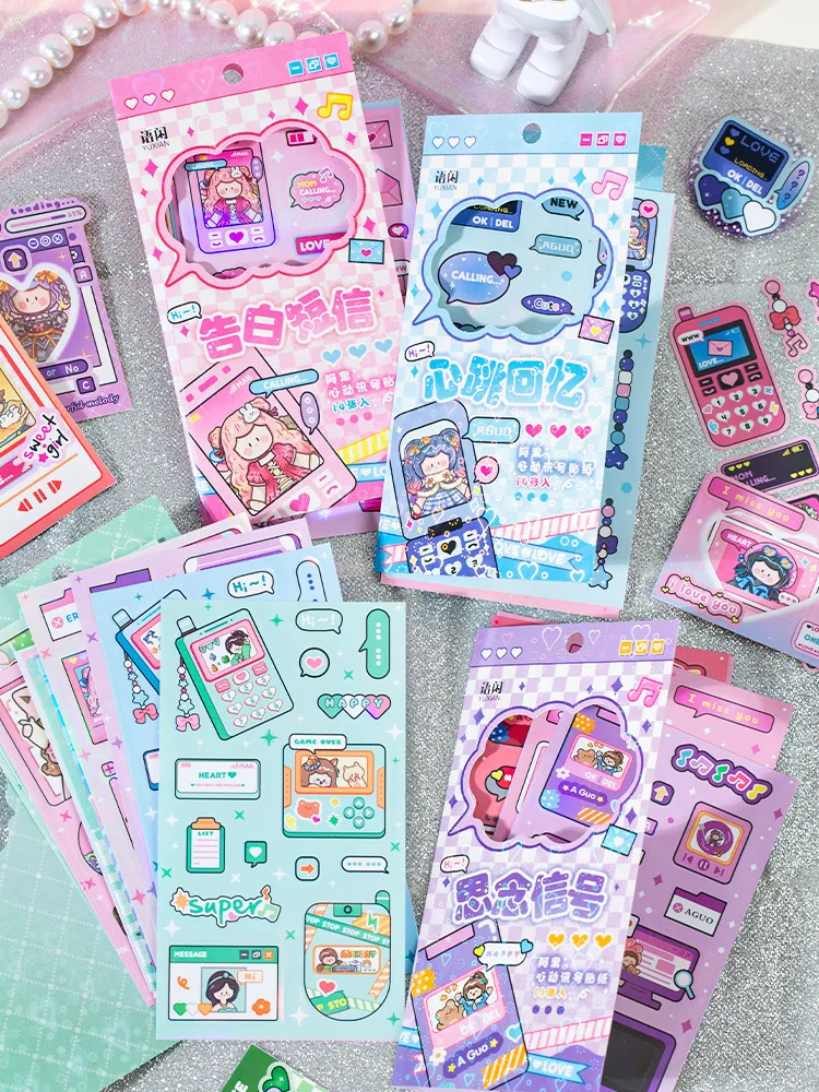 

4packs/LOT Ago heartbeat signal series cute lovely message art paper sticker