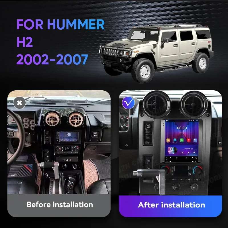 QSZN For Hummer H2 2002 -2007 9.7 inch Carplay Vertical Wireless