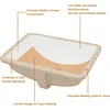 Undermount Bathroom Sink 18x14 Inch White Rectangular Ceramic Bathroom Sink Deep Basin with Overflow Vanity Basin Hand Basin 5