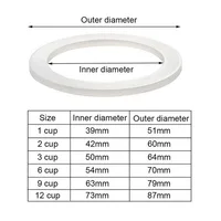 Coffee Rubber Rings Italian Moka Pot Flexible Washer Gasket Ring Coffeeware Replace For Cups Moka Pot Espresso Coffee Makers 6