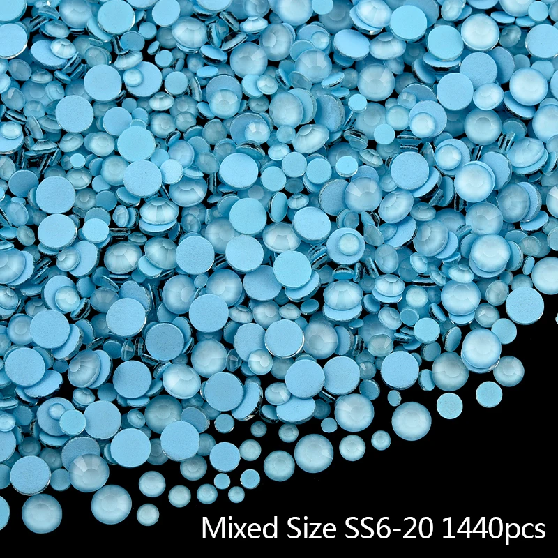 BOBOHOO Eisblau Neon Mehrformige Glaskristalle zum Aufnähen, Strass-Steine mit flacher Rückseite zum Nähen, Strass für Kleidung und Handarbeiten – Detail 10