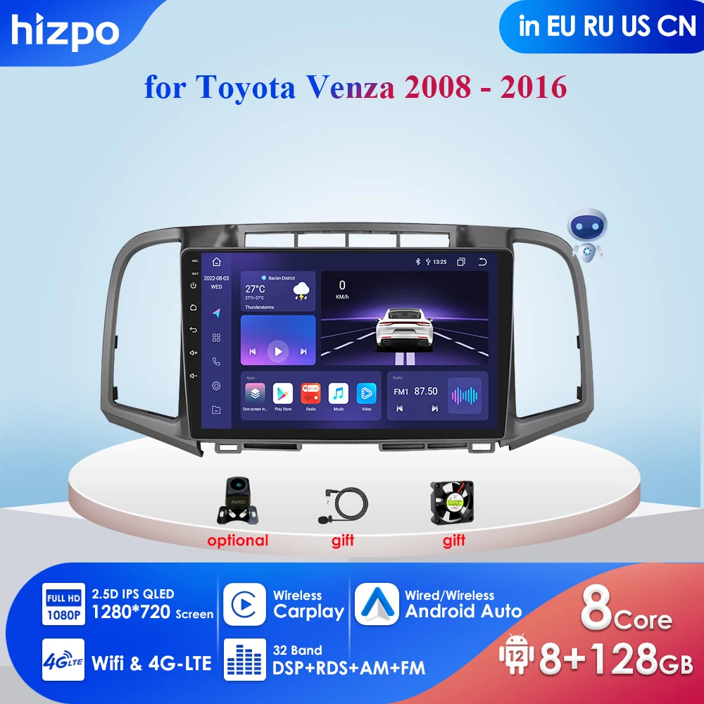 4G LTE Android Car Radio for Toyota Venza 2008 2016 Multimedia Video