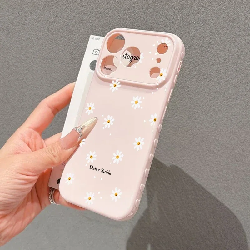 Daisy Flowers Side Heart Shape Phone Case Cover