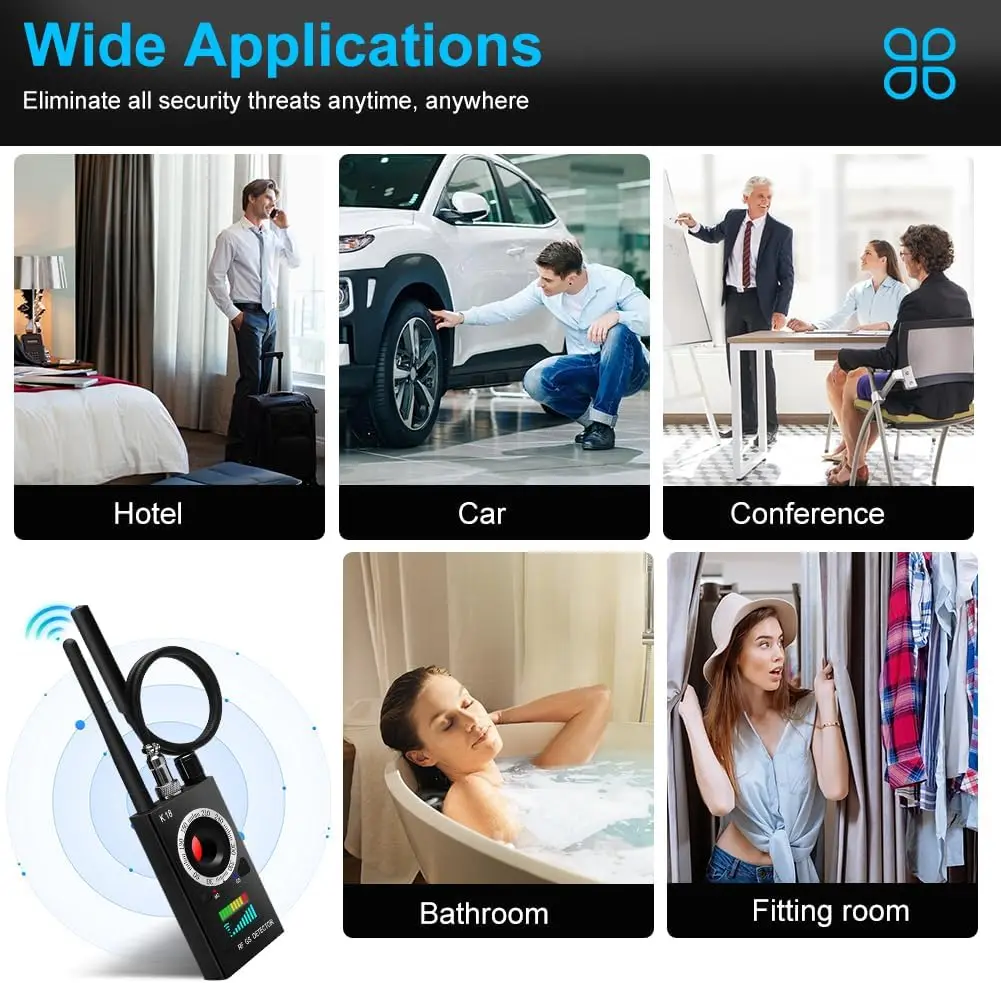 Hidden Camera Detectors Device Detector,Spy Detector,RF/Bug Signal Scanning/IR Mode Detection/Magnetic Field Detection