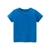 2025 Summer Solid Color Children Cotton T-shirt for Boys Girls White Tops Tees Kids Clothes 2-10Y 6