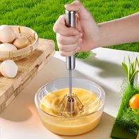 Batteur à œufs en acier inoxydable, mélangeur semi-automatique Durable pour mélanger la crème aux œufs sans effort, remuant et battre pour la cuisson en cuisine 2