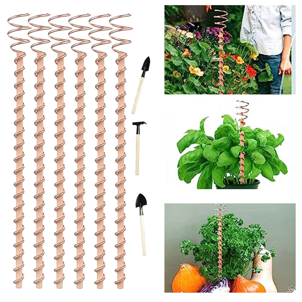 

6pc Plant Stakes Electroculture Plant Stakes Gardening Copper Coil Antennas For Garden Growing Plants Vegetables Using Energy