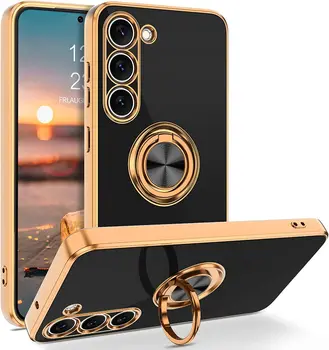 Luxury Plating Magnetic 360°Ring Holder Phone Case For Samsung Galaxy A07 A17 A56 A36 A16 A55 A35 A15 A54 A34 A53 A52 Back Cover 1