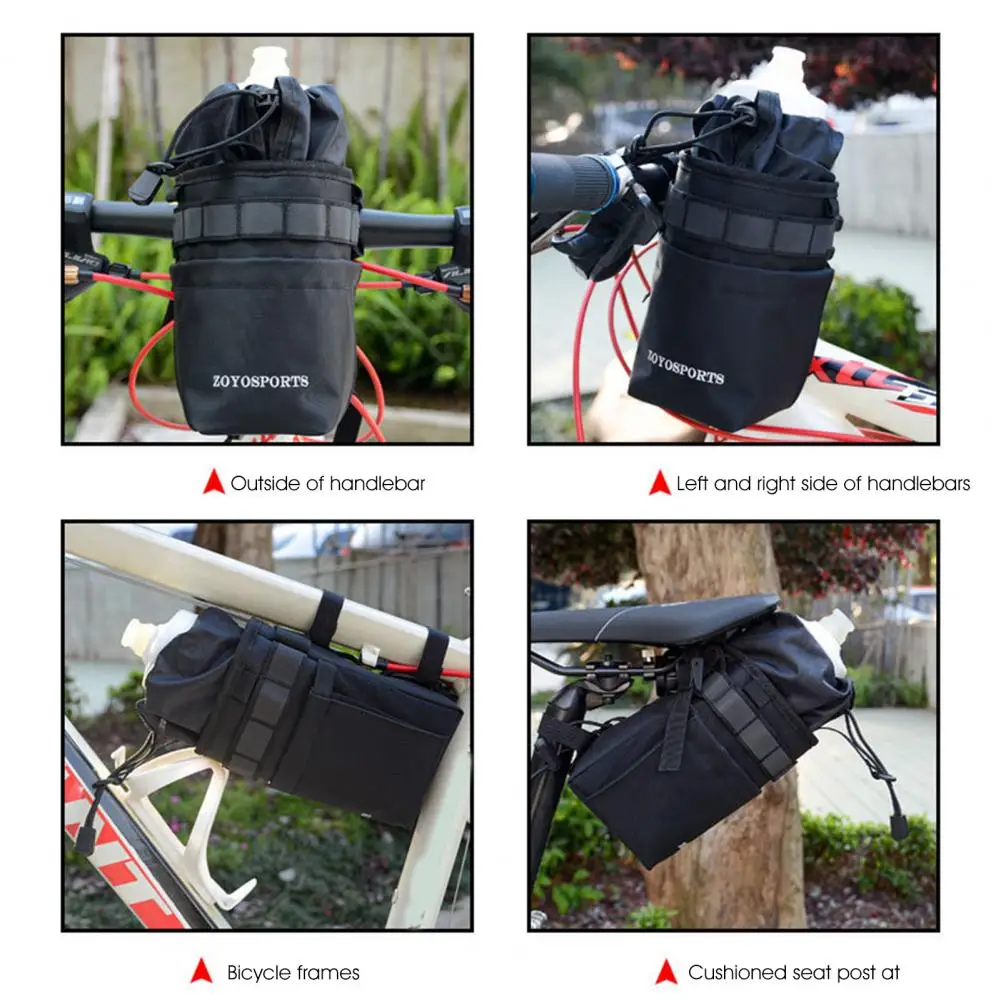 Practical Bike Saddle Bag  Simple Installation with Shoulder Strap Bike Water Bottle Bag  Bike Handlebar Stem Water Bottle Bag