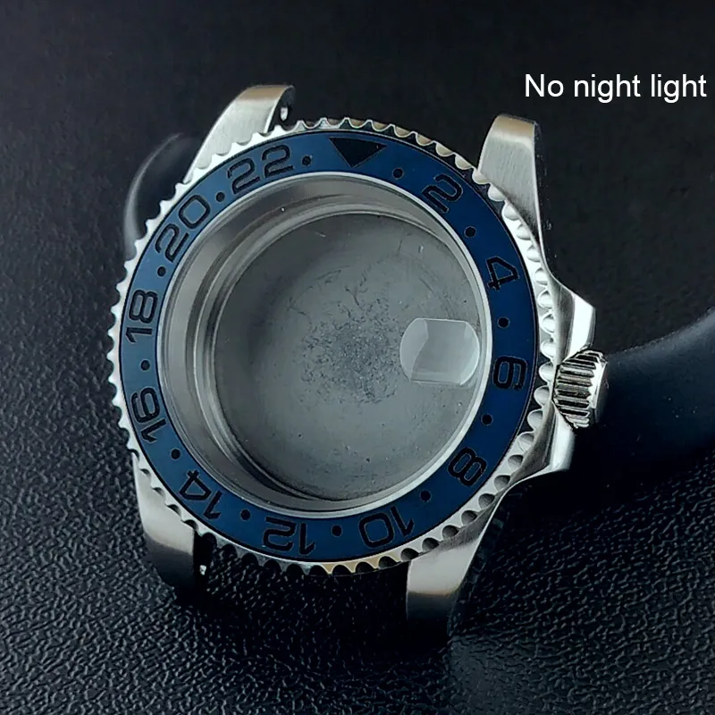 40MM Sapphire Glass GMT Bidirectional Rotation Watch Case with Accessories