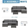 Outdoor Patio Furniture Sets, All Weather Outdoor Sectional Patio Sofa, Wicker Rattan Outdoor Couch Patio Set with Cushions 5