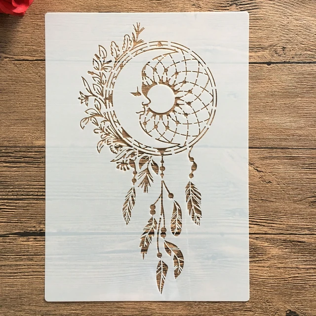 A4 29 * 21cm  DIY Stencils Wall Painting Scrapbook Coloring Embossing Album Decorative Paper Card Template,wall. mandala skull 704