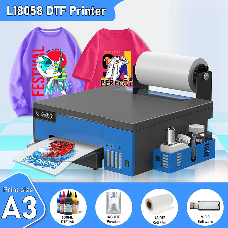 XP600 DTF Printer A3 L18058 Transfer Printing Machine A3 with White Stirring for DIY Print Clothes tShirt Direct to Film Printer