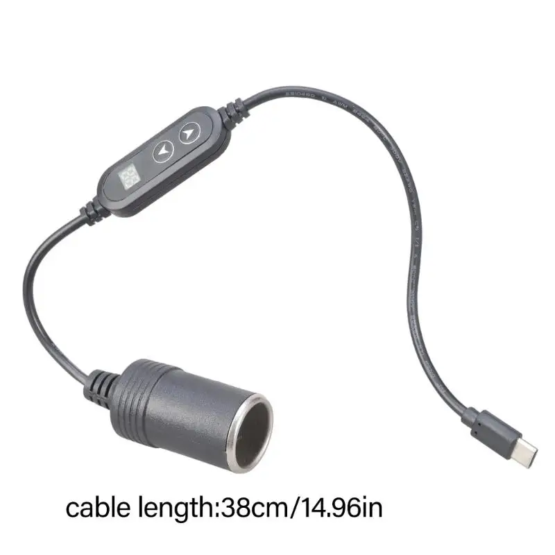 31BA USB C 남성 5V9V12V15V24V 자동차 소켓 변환기 가정용 야외 사용을위한 전압 조정 디지털 화면