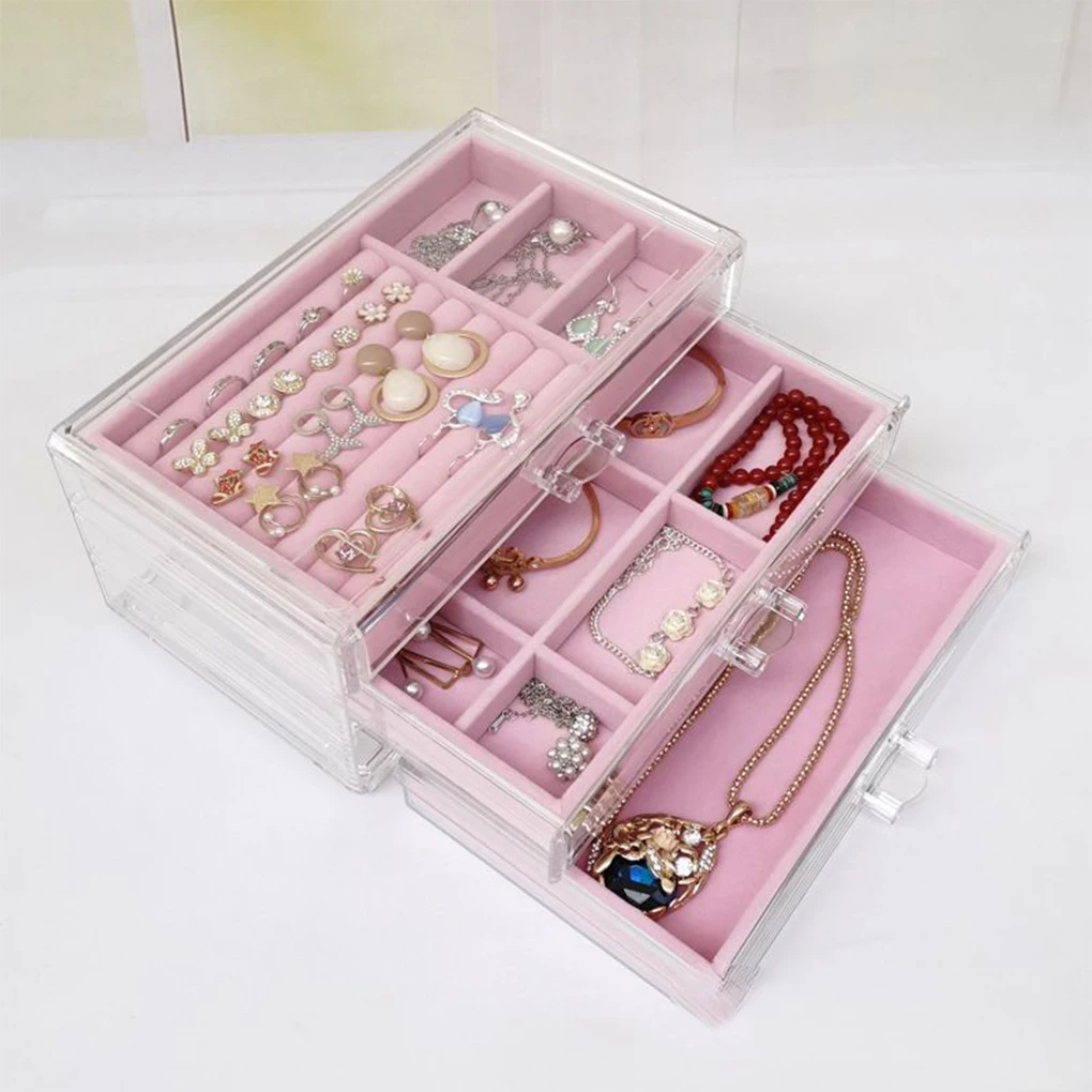 

Earring Storage Box Display Case Rings Bracelet Carrying Boxes Tray