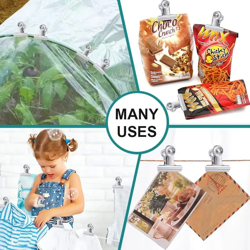 Chip Clips Bag Clips Food Stainless Steel Bulldog Air Tight Seal 5Pcs 22/31/38/50/63/75mm,food clips