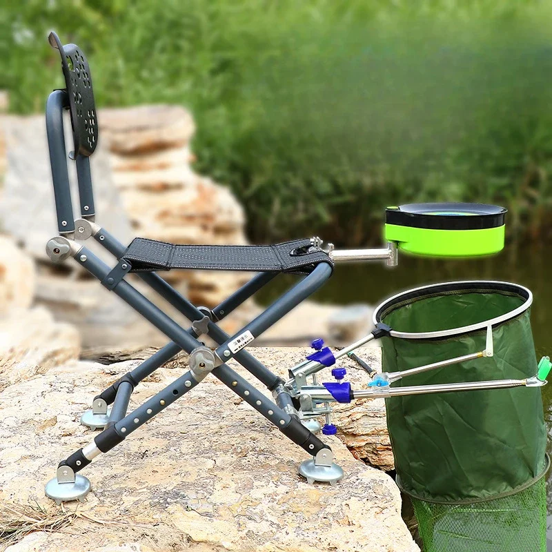 Foldable Multi-purpose Fishing Chair, Portable, Aluminum Alloy, with Adjustable Backrest, Height, Outdoor