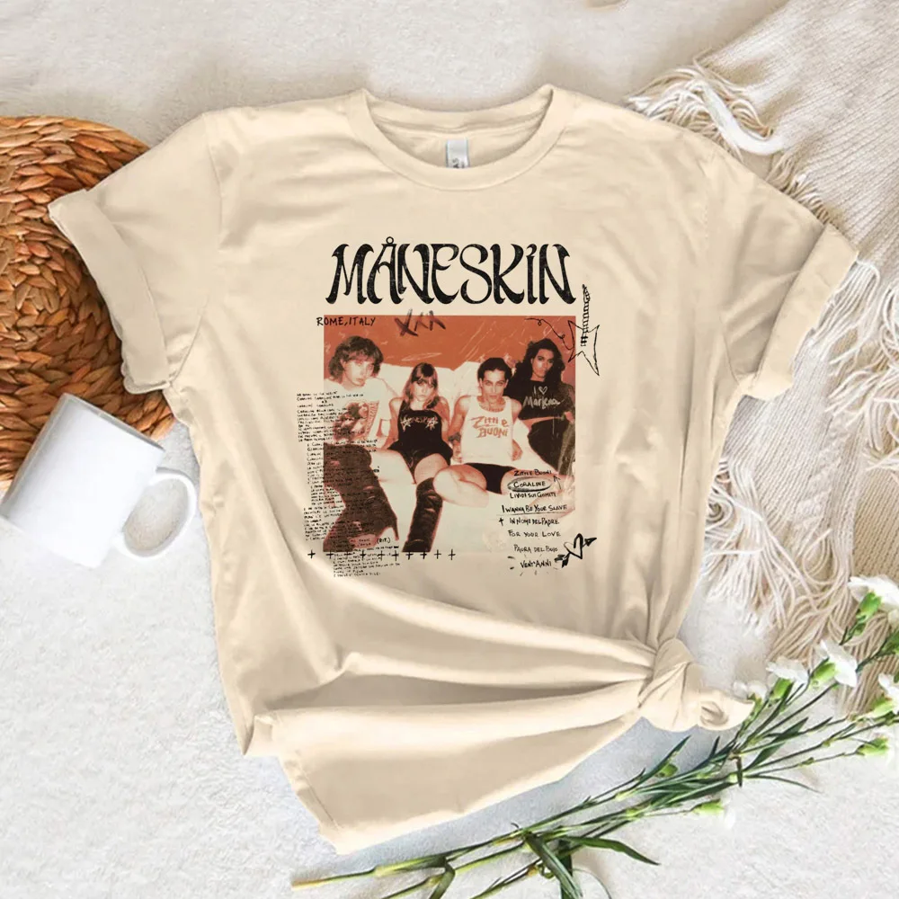 Maneskin t-shirts women designer soft fabric graphic top girl