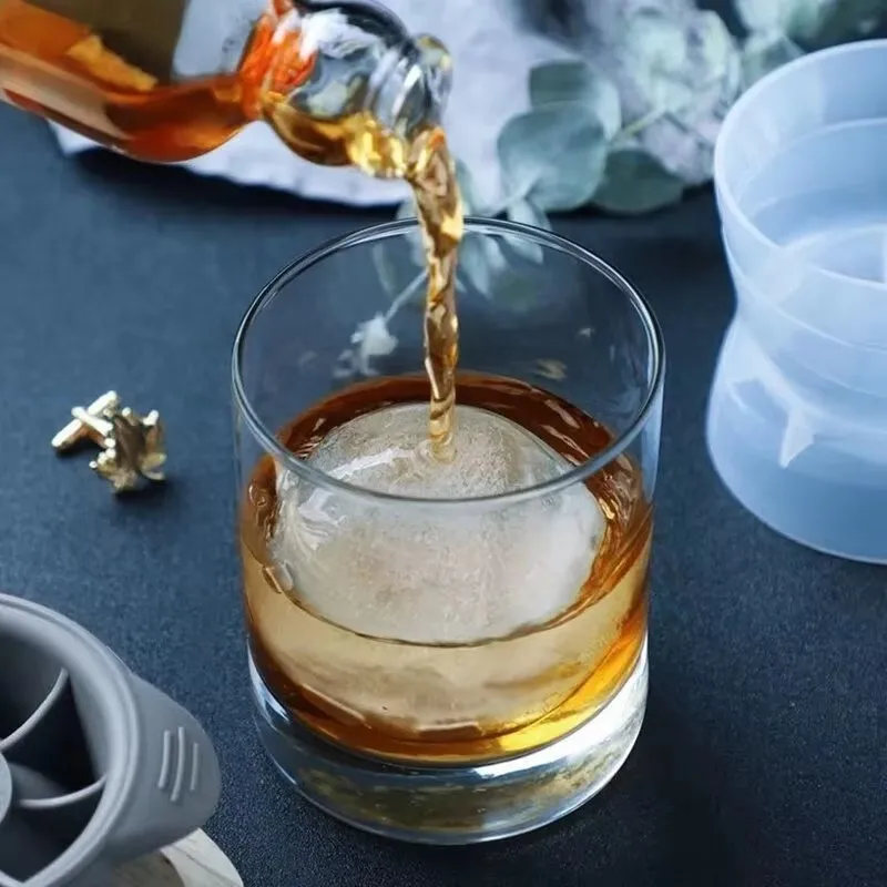 Ice Mold Kitchen Tools Portable Silicone Round Transparent Silicone Ice Hockey Mold Bar Utensils