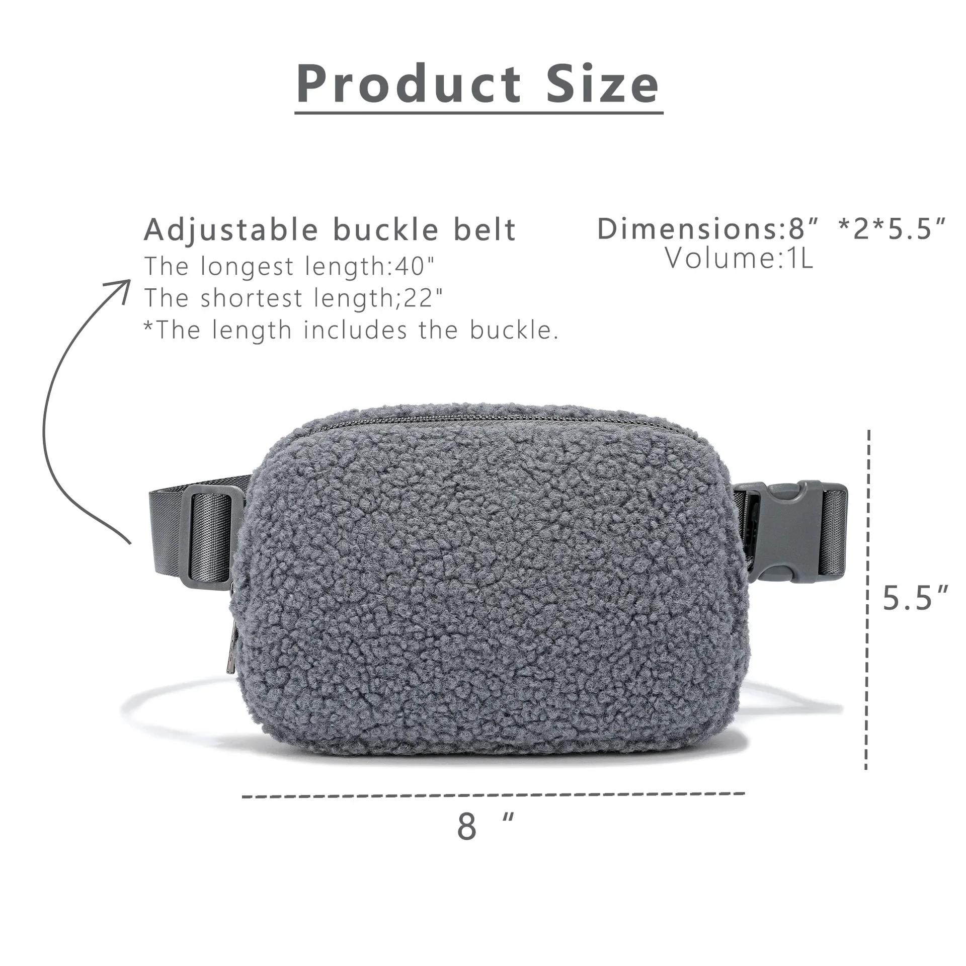 Fashion Autumn and Winter Plush Waistpack Sports Chest Bag Crossbody Bag Outdoor Sports Bag Unisex Waistpack