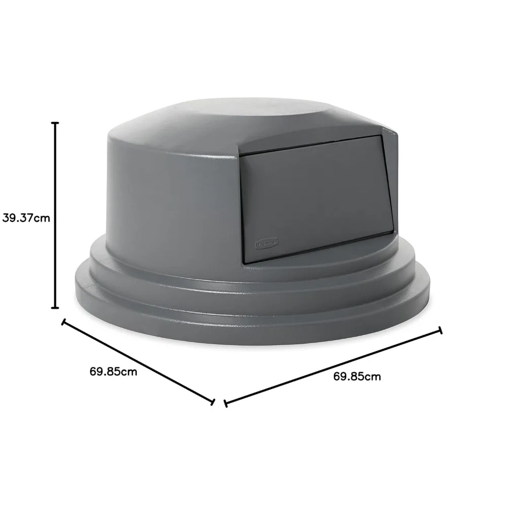 Commercial Products BRUTE Trash Can Dome Lid, Gray, 55-Gallon, Compatible with the  55-Gallon Garbage Bins