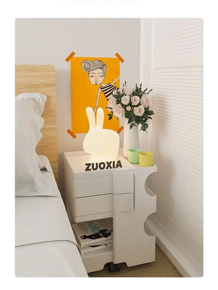 Creative Cart Storage Bedside Table Rotary Storage Cabinetins Replica Mobile Studio Multi-Layer Cabinet Multi-Function