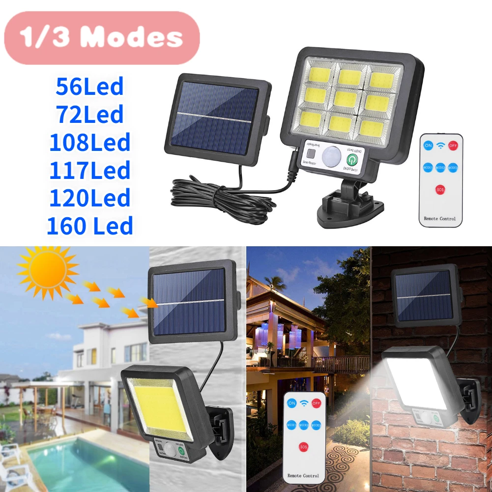 72LED Street Waterproof Light Solar Power Motion Sensor Security Lamp Garden UK 