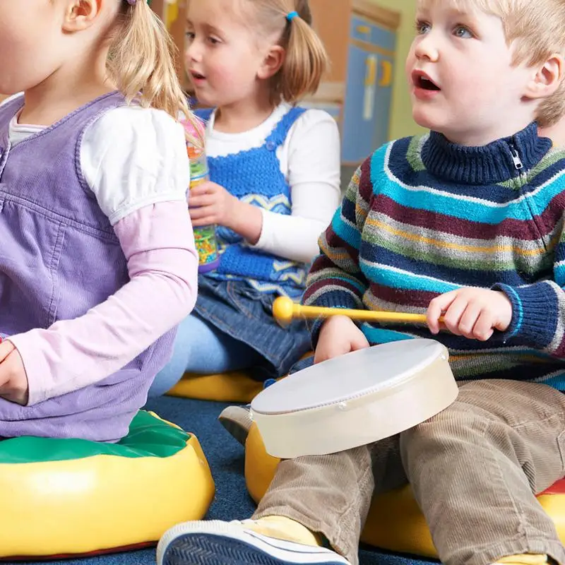 10 Inch And 8 Inch Hand Drum 10 And 8 Hand Drum Percussion Wood Frame With Stick Musical Instrument For Kids