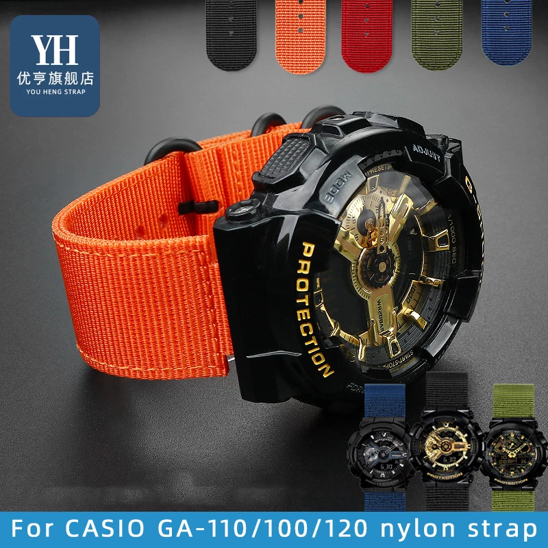 Modificato Di Nylon Di Tela Cinturino Di Vigilanza Per Casio G-Shock Ga110/100/120/140 Gba-800 Gma-B800 Ga-800/810 Gbd-800 Cinturino Del Braccialetto