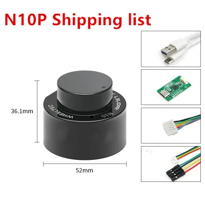 New N10P and N10 Indoor and outdoor waterproof 25m Lidar sensor 360° TOF anti-glare laser radar support ROS1 and ROS2 5
