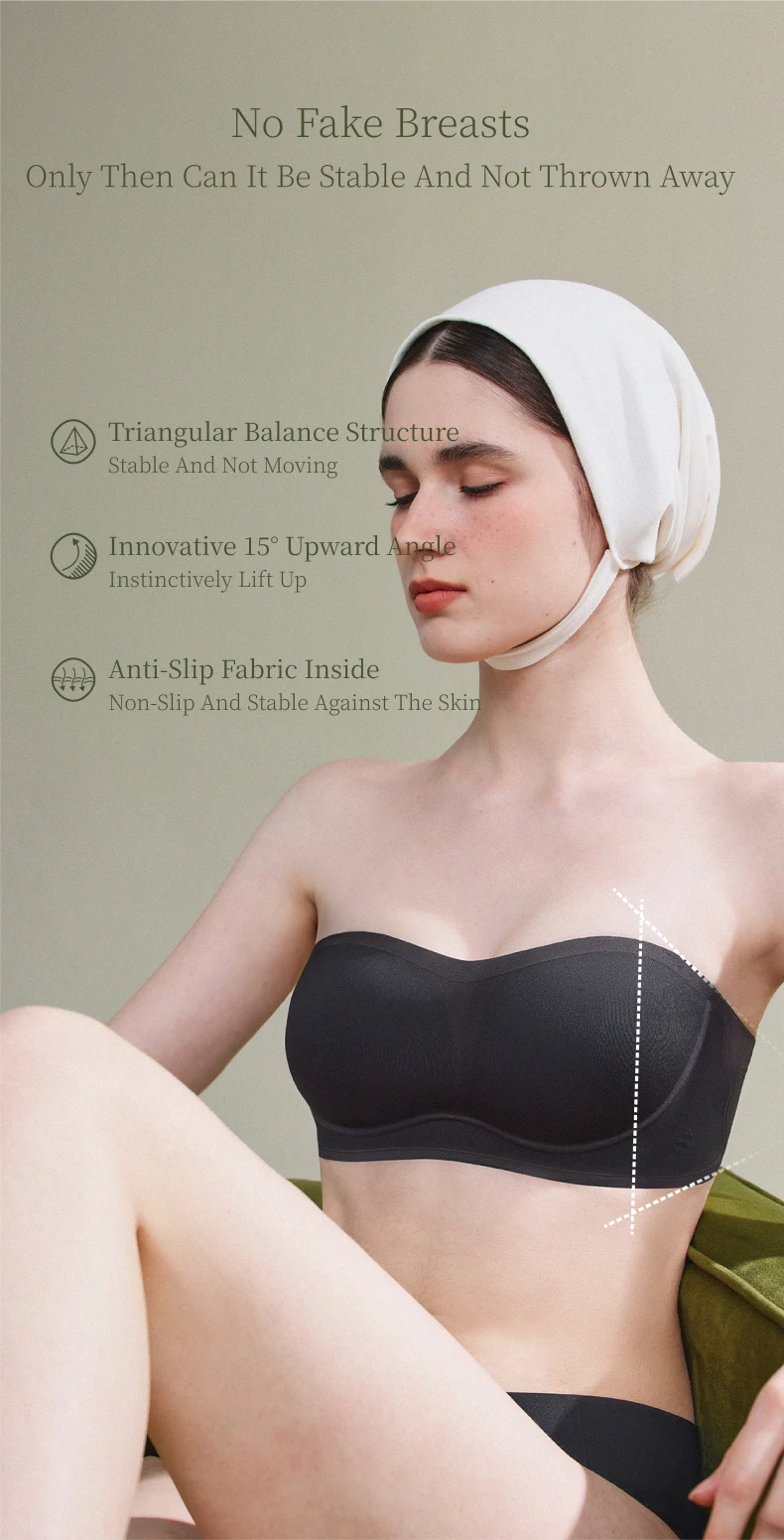 SUJIIN Strapless Bra for Women Wireless Invisible Seamless Push Up Summer Bralette Convertible Multiway Lift Bras Woman MX199