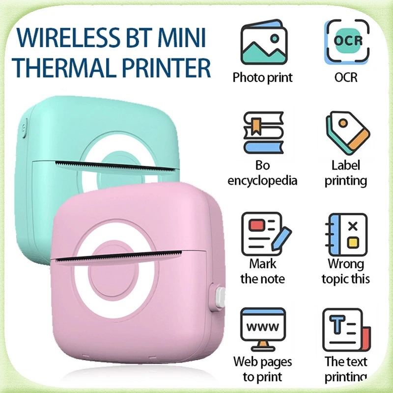Fun print c13 portable mini printer stickers label thermal photo