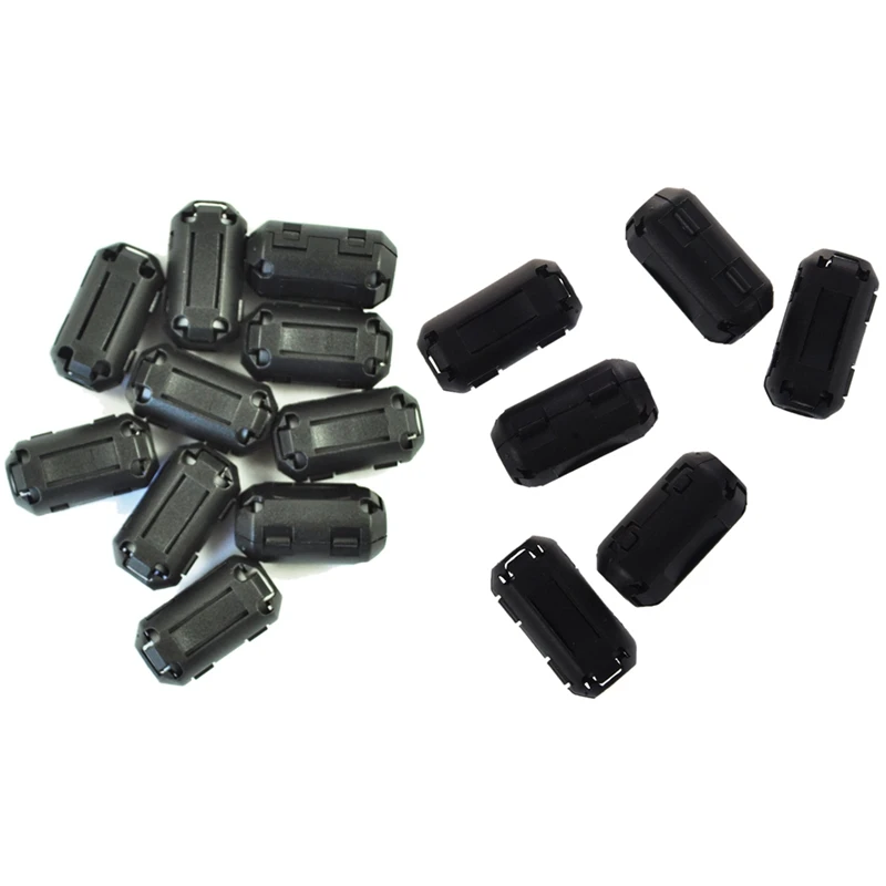 

10 Pcs 7Mm Inner Diameter Ferrite Core Ring Cable Clip & 6 Pcs Clip On Emi Rfi Noise Ferrite Core Filter For 5Mm Cable