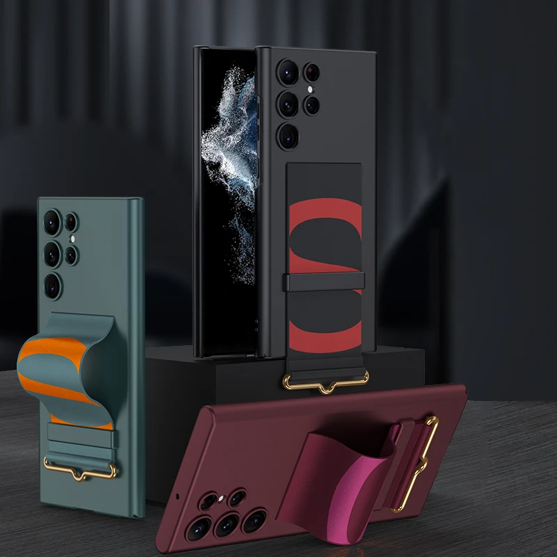 Mobile Phone Case For Samsung Galaxy S22 Ultra with Wrist Strap S22