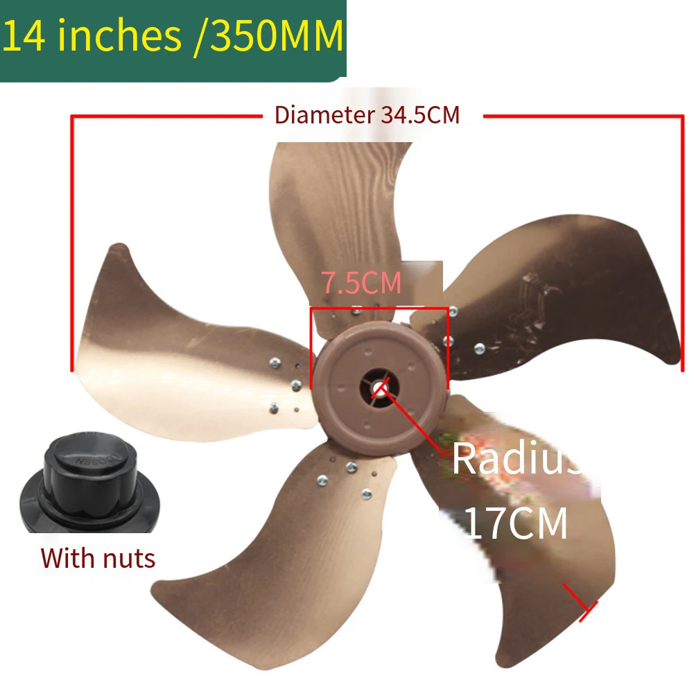 เส้นผ่านศูนย์กลาง 18 นิ้ว 42 ซม., รัศมี 21 ซม., รูเปิด 0.8 ซม. ดีไซน์ 5 ใบพัด ใช้แทนใบพัดพัดลมได้ ช่วยเพิ่มอายุการใช้งาน 1