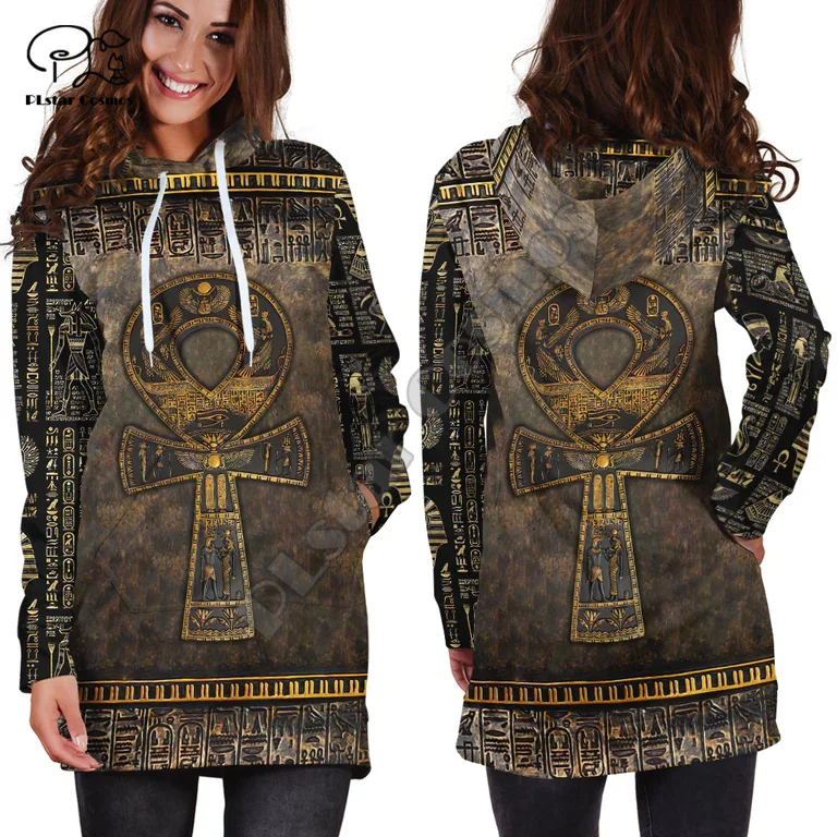 Newest Ancient Egypt Anubis Horus Sphinx Pharaoh Tattoo Retro Harajuku 3DPrint Pullover Women Sexy Casual Funny Hoodie Dress A1 horus egyptian god eye of egypt pharaoh anubis hoodie tracksuit men clothing sets autumn winter sweatpants male sweatshirt suit