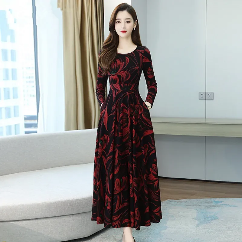 Women's Autumn Elegant Knitted Dress Slimming High Waist Dresses main image 1