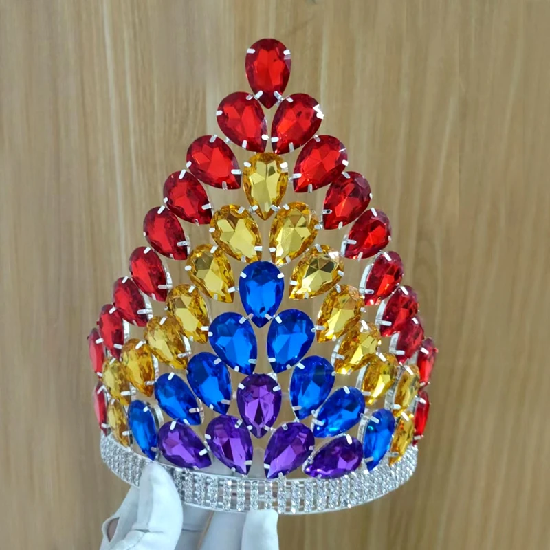 

Cheap Tall Pageant Crown Tiara Princess Birthday Party Decorations Beauty Royal Crown