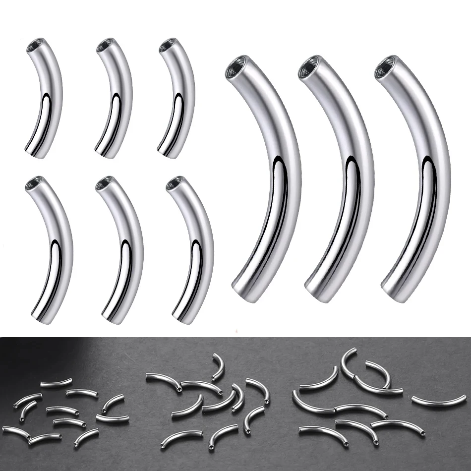 

10pcs/lot Titanium Curved Barbell Shaft Internal Thread Belly Navel Bar Eyebrow Cartilage Stud Piercings Replacement Accessories