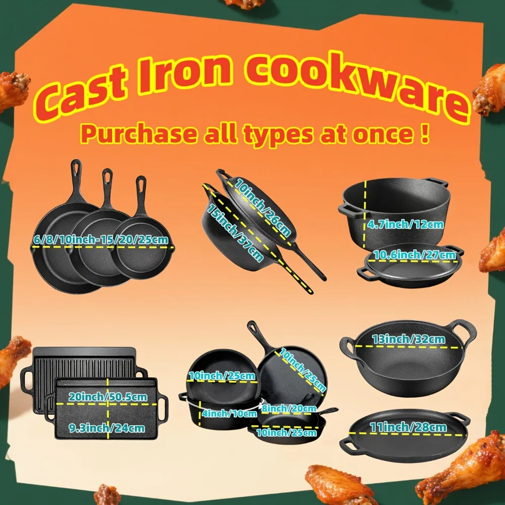 Cast Iron Skillet Set 4