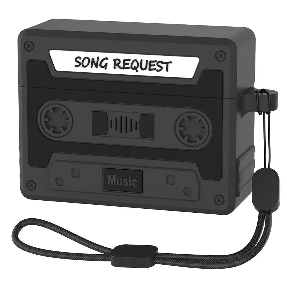 Retro Cassette Style Silicone Earbuds Case - Enhanced Protection with Vintage Flair