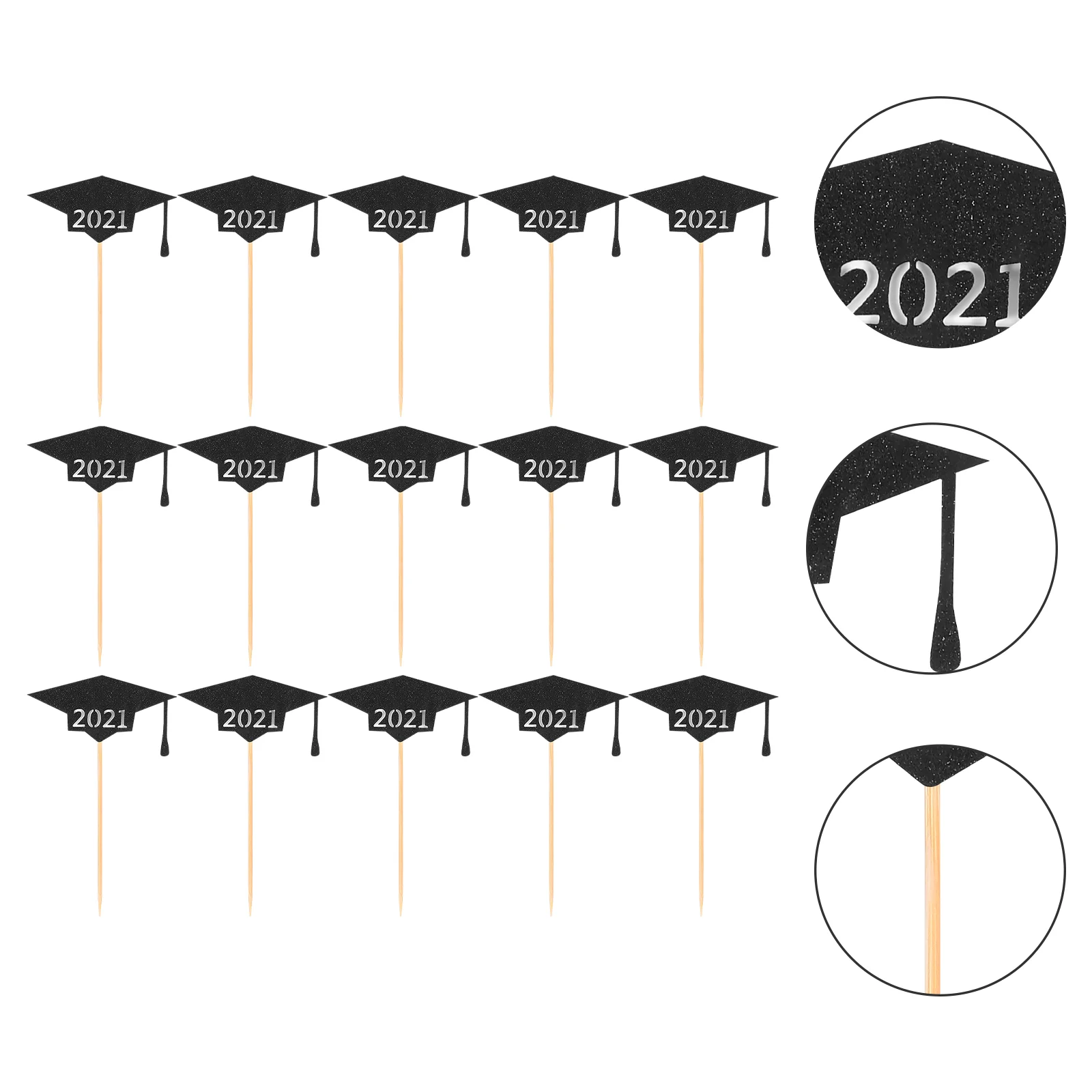 

32 Pcs 2021 Cake Inserts Toppers Para Comida Cupcakes Picks for Graduation Crest