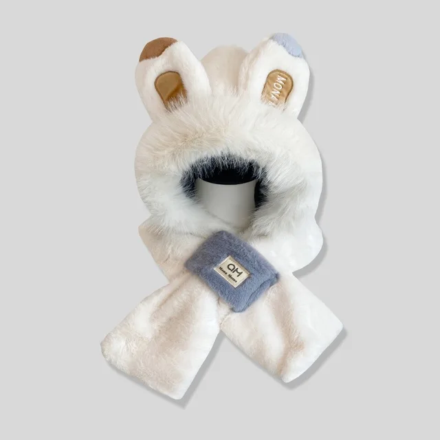 Rabbit Ears Plush Scarf and Hat Two Piece Set 28