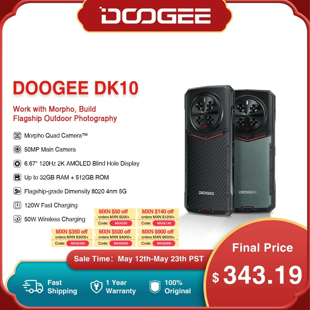 DOOGEE DK 10 Morpho Quad Camera™ Dimensity 8020 5G 6.67