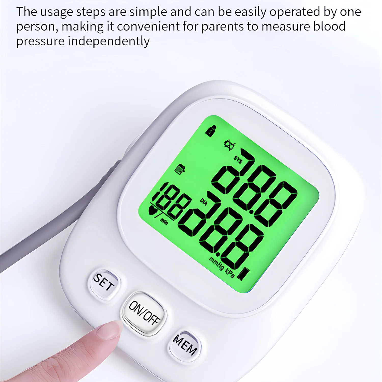 Digital Blood Pressure Monitor Equipment Automatic Sphygmomanometer Medical Portable Tonometer Tensiometer Heart Rate Meter Cuff