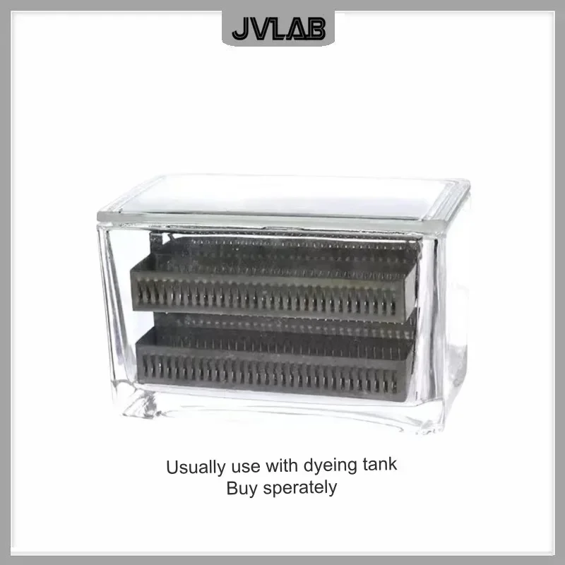 Stainless Steel Dyeing Rack Slides SUS Slides Staining Holder 132*70*73mm Up to 60 without Tank Resistant Acid & Alkali