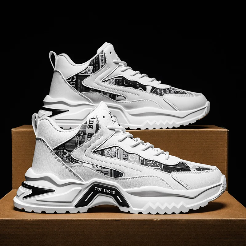 Men's Casual Sneakers, High-Top Height-Increasing Shoes, Suitable for Everyday Wear in All Seasons and Outdoor Activities, Minimalist Style, Lightweight Construction, Energetic Lifestyle