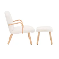 Comanlai современный бархатный стул для отдыха с подставкой для ног, мягкий стул для чтения, кресло со спинкой, стул для дома, гостиной, спальни — изображение 4